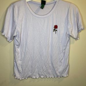 womens lilac ribbed cropped tee💜